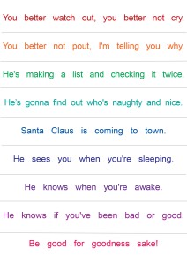 Santa Claus is Coming to Town dictation